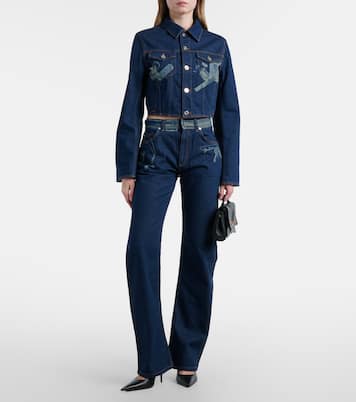 Printed mid-rise straight jeans | Jean Paul Gaultier