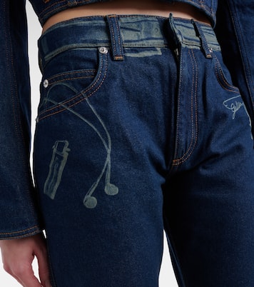 Printed mid-rise straight jeans | Jean Paul Gaultier