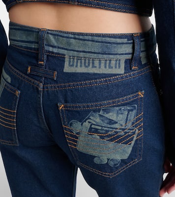 Printed mid-rise straight jeans | Jean Paul Gaultier