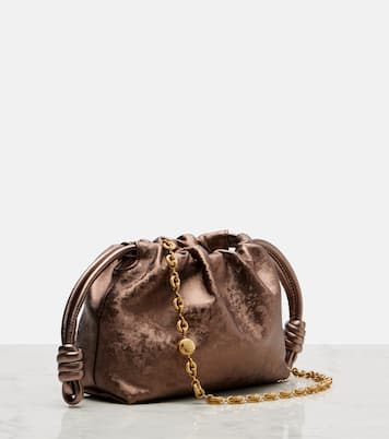 Flamenco Mini metallic leather clutch | Loewe