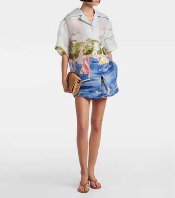 Josie printed silk shorts | Leo Lin