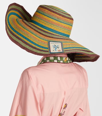 Dusk striped raffia sun hat | Alémais
