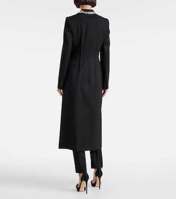 Embellished wool grain de poudre coat | McQueen