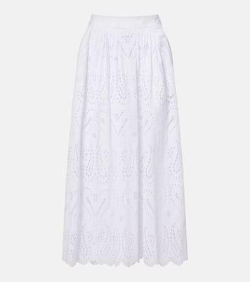 Broderie anglaise cotton-blend midi skirt | Etro