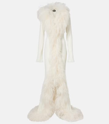 Bridal Robe Hollywood mit Federn | Taller Marmo