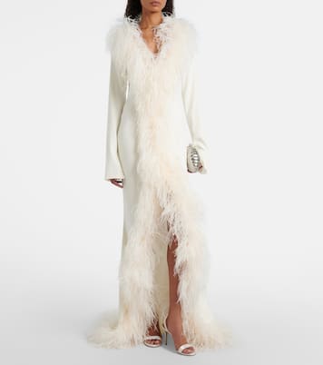 Bridal Robe Hollywood mit Federn | Taller Marmo