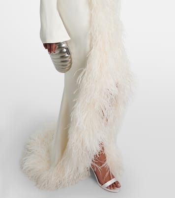 Bridal Robe Hollywood mit Federn | Taller Marmo