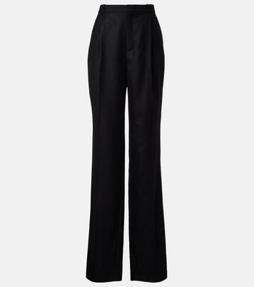 High-rise cashmere straight pants | Saint Laurent