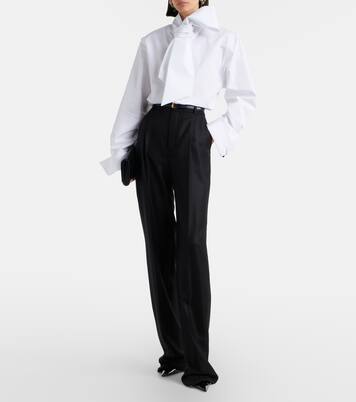 High-rise cashmere straight pants | Saint Laurent