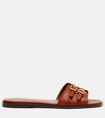 Goldie leather slides | Zimmermann