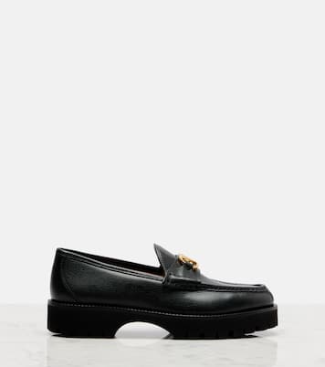 VLogo leather platform loafers | Valentino Garavani