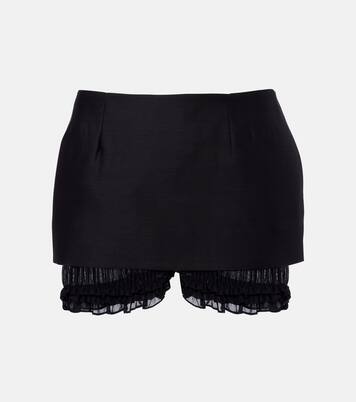 Falda pantalón de lana y seda con volantes | Magda Butrym