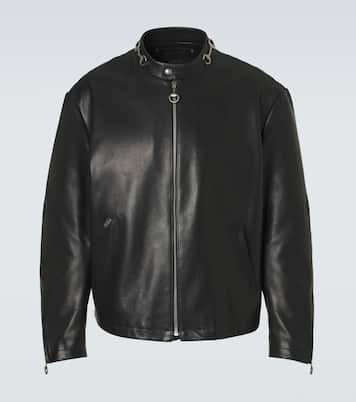 Horsebit leather jacket in black - Gucci | Mytheresa
