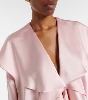 Ruffled satin bodysuit | Norma Kamali