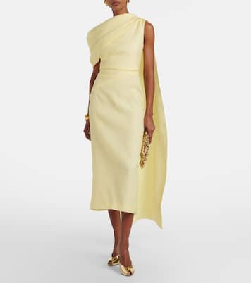 Vestido midi Maite de cloqué con capa | Roksanda