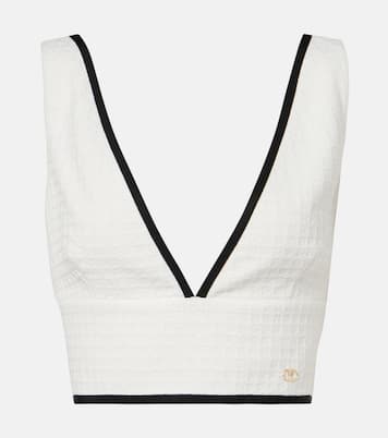 Cotton tweed crop top | Valentino