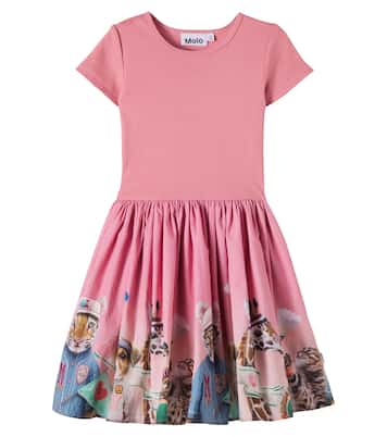 Cissa printed gathered cotton-blend dress | Molo