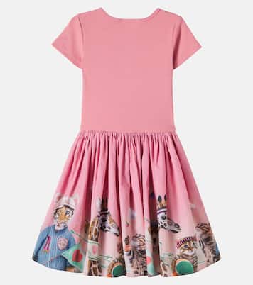 Cissa printed gathered cotton-blend dress | Molo