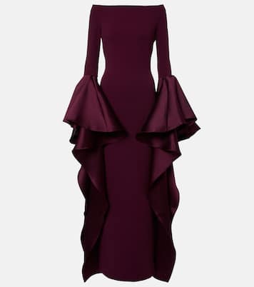 Robe Astria à épaules dénudées et finitions en satin | Solace London