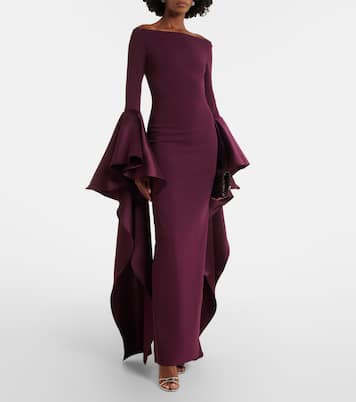Robe Astria à épaules dénudées et finitions en satin | Solace London