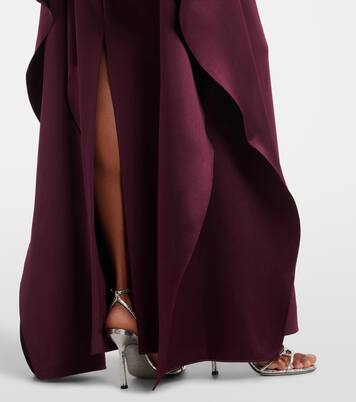 Robe Astria à épaules dénudées et finitions en satin | Solace London