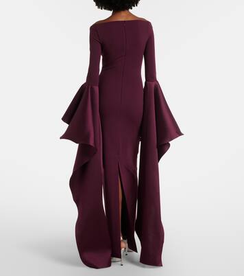 Robe Astria à épaules dénudées et finitions en satin | Solace London