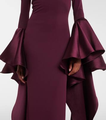 Robe Astria à épaules dénudées et finitions en satin | Solace London
