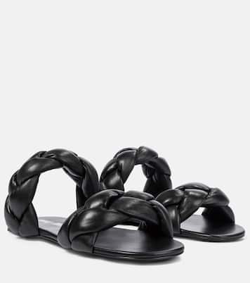 Braided leather slides | Miu Miu