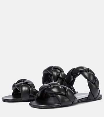 Braided leather slides | Miu Miu