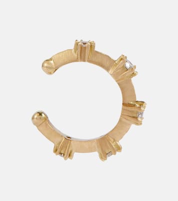 Orecchino ear cuff Kismet in oro 18kt con diamanti | Jade Trau