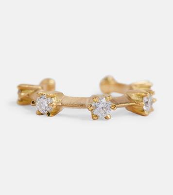 Orecchino ear cuff Kismet in oro 18kt con diamanti | Jade Trau