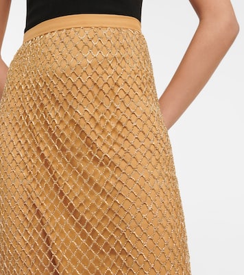 Falda larga de red con cristales | Costarellos