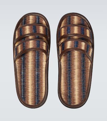 Duotone leather-trimmed slides | Bode