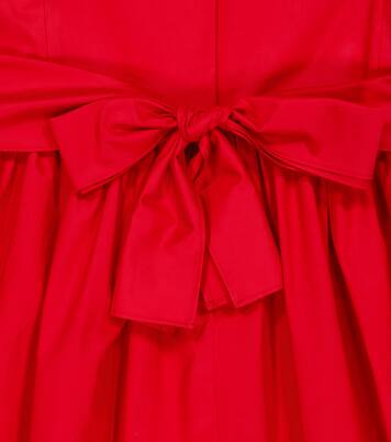 Bow-embellished cotton-sateen minidress | Il Gufo