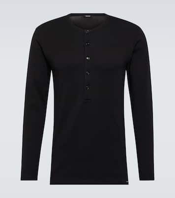 Cotton-blend henley shirt | Tom Ford