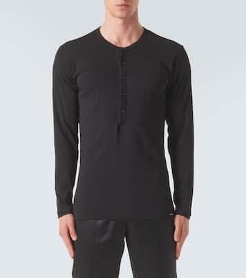 Cotton-blend henley shirt | Tom Ford