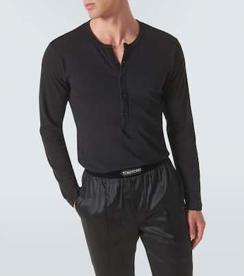 Cotton-blend henley shirt | Tom Ford