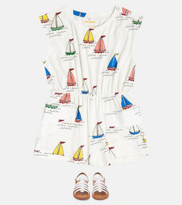 Boat print cotton playsuit | Mini Rodini