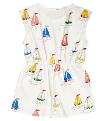 Boat print cotton playsuit | Mini Rodini