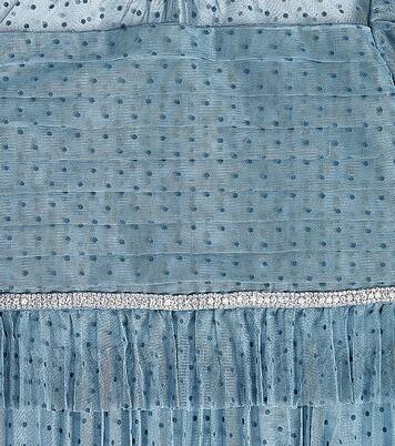 Blue Dot mesh tiered dress | Self-Portrait Kids