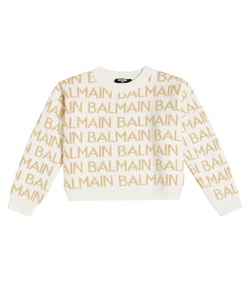 Logo intarsia wool-blend sweater | Balmain Kids