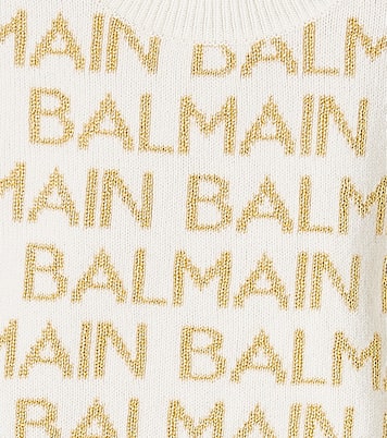 Logo intarsia wool-blend sweater | Balmain Kids