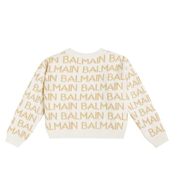 Logo intarsia wool-blend sweater | Balmain Kids