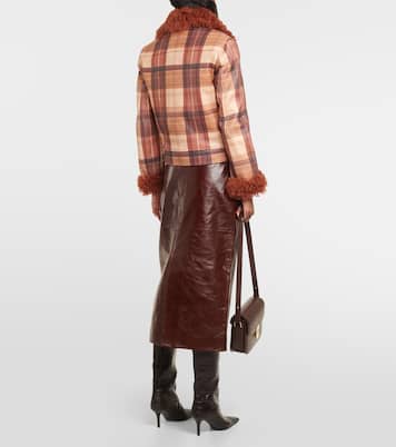 Chaqueta Ruben de piel con borrego a cuadros | Dodo Bar Or
