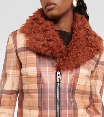 Chaqueta Ruben de piel con borrego a cuadros | Dodo Bar Or