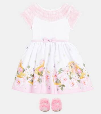 Printed ruffled cotton dress | Monnalisa