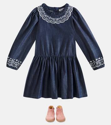 Robe brodée en jean | Tartine et Chocolat