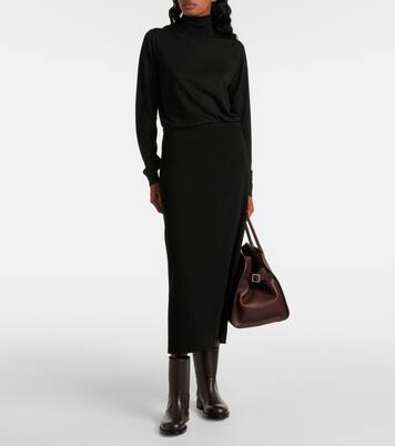 Falda midi Matias de mezcla de lana | The Row