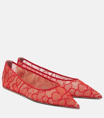 Barbara lace ballet flats | Amina Muaddi