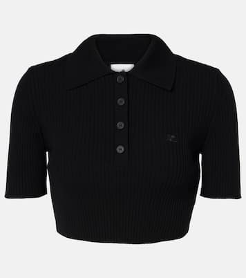 Cropped-Polohemd aus Rippstrick | Courrèges